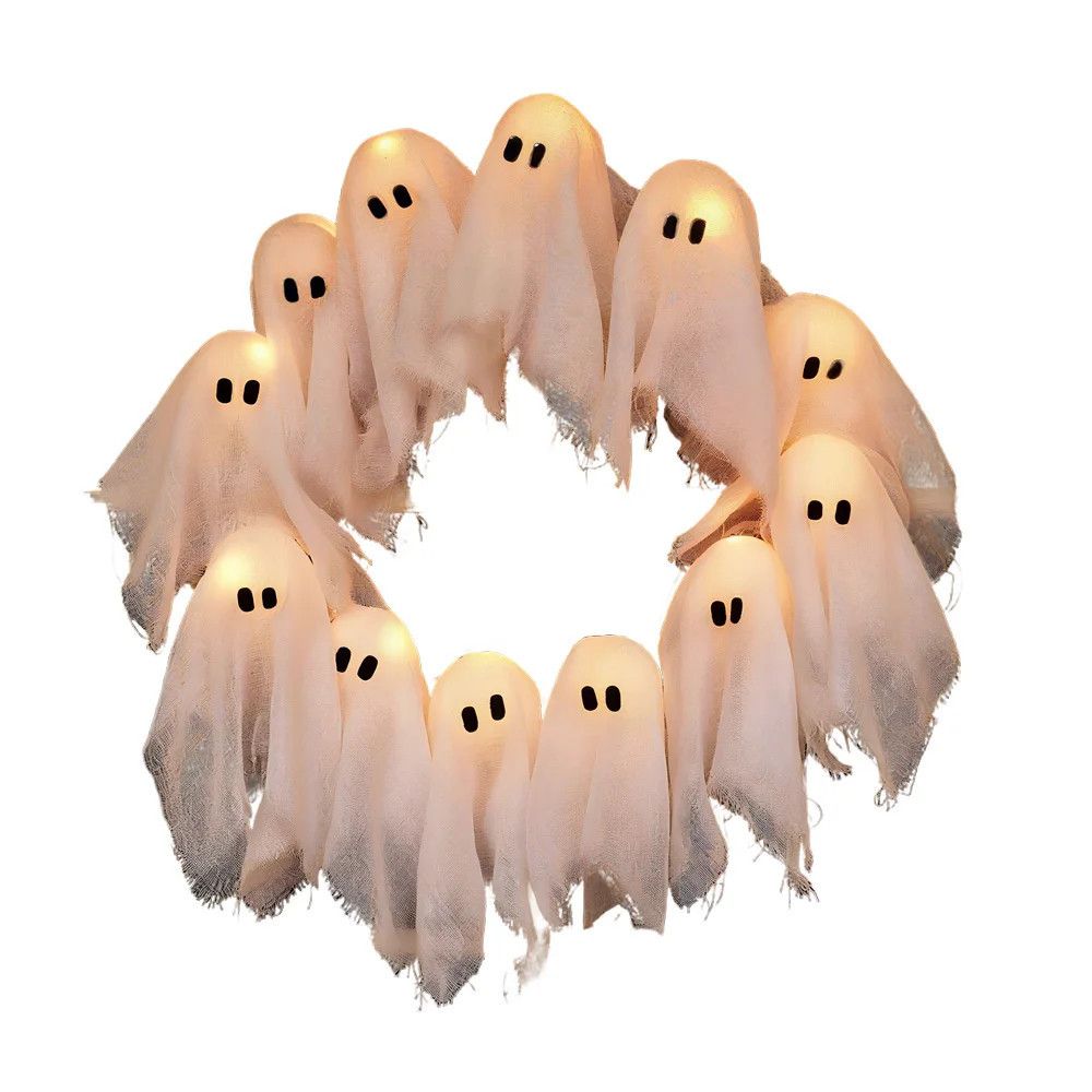 halloween led ghost wreath indooroutdoor spooky door wall decor halloween led ghost wreath indooroutdoor spooky door wall decor