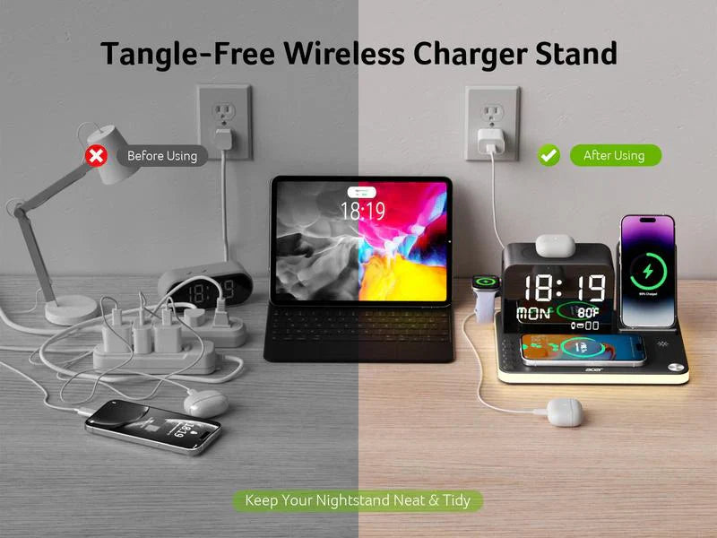 7 in 1 wireless charging station with led night light 7 in 1 wireless charging station with led night light
