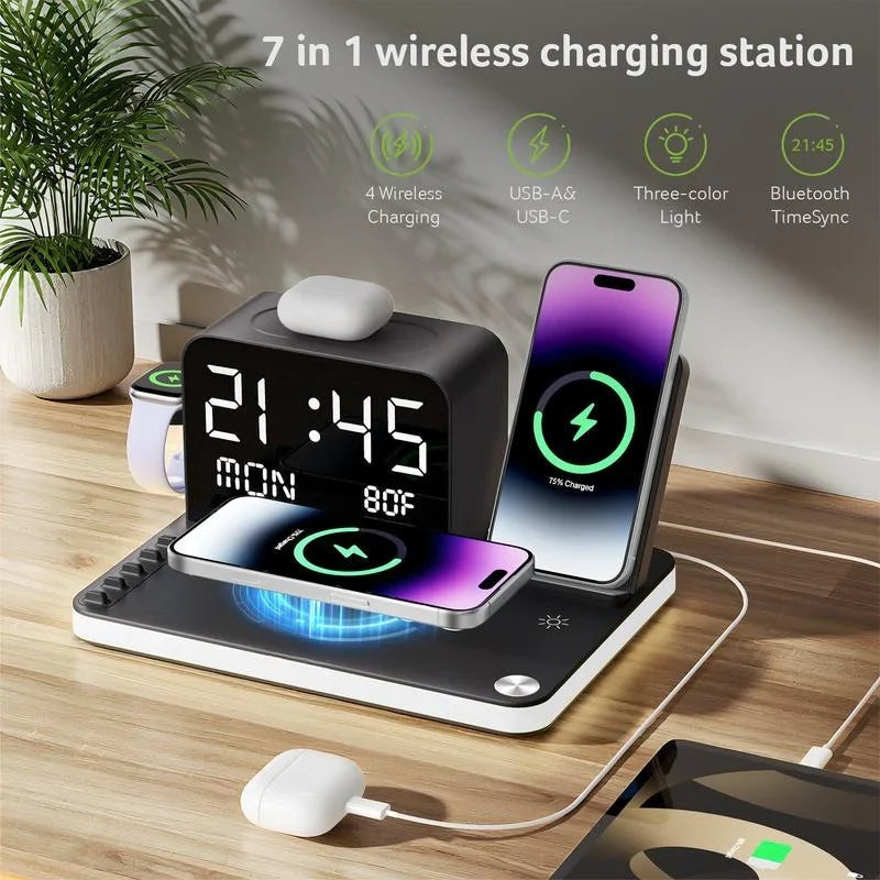 7 in 1 wireless charging station with led night light 7 in 1 wireless charging station with led night light