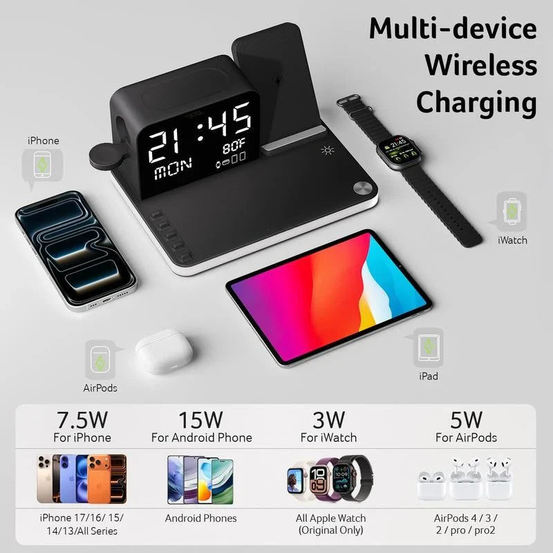 7 in 1 wireless charging station with led night light 7 in 1 wireless charging station with led night light